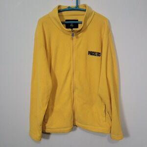 NFL Pro Line Size XL Fleece Jacket Mens Green Bay Packers Full Zip Yellow